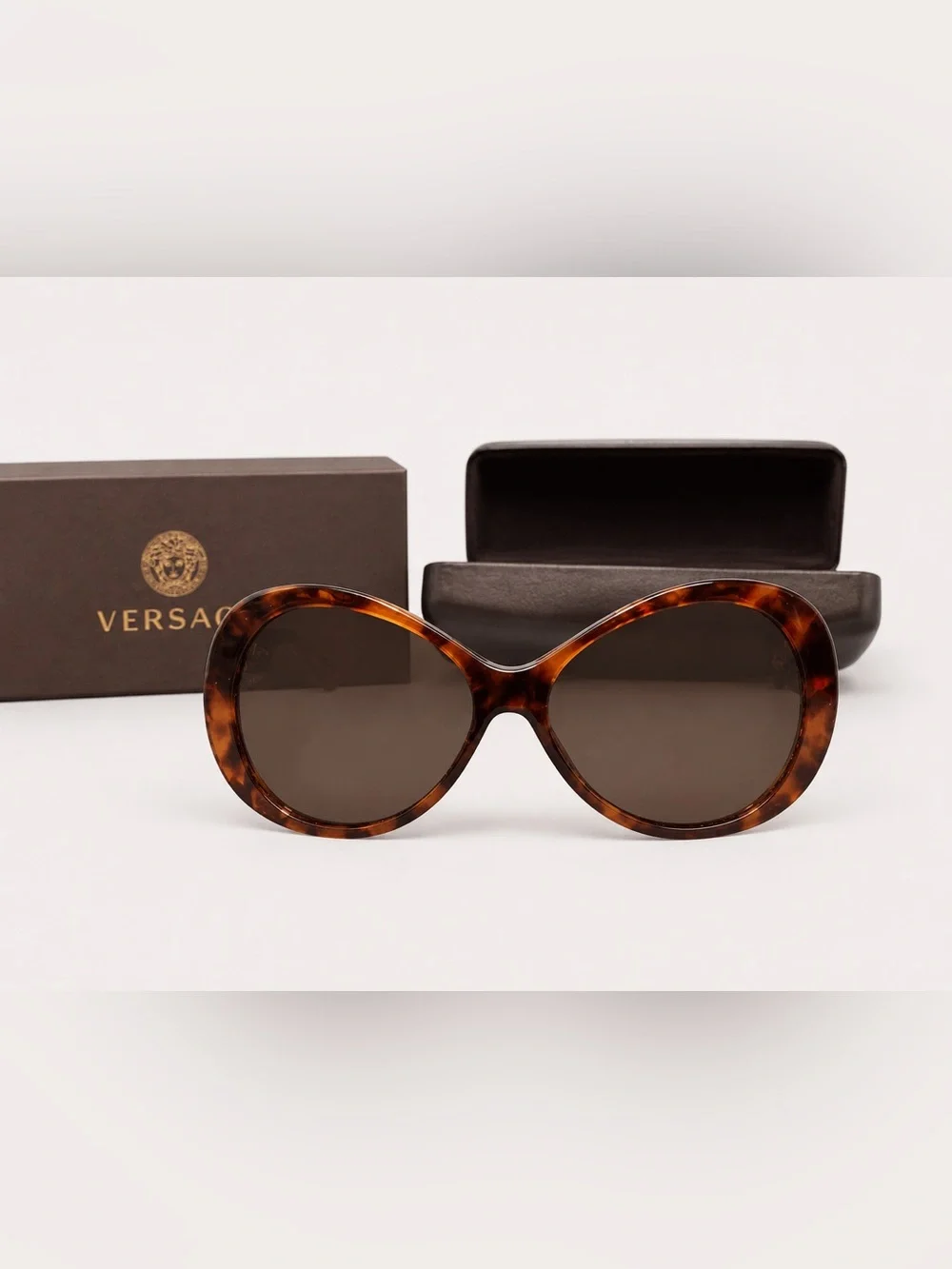 Versace Women's Tortoiseshell Round Oversized Sunglasses - Brown Gradient